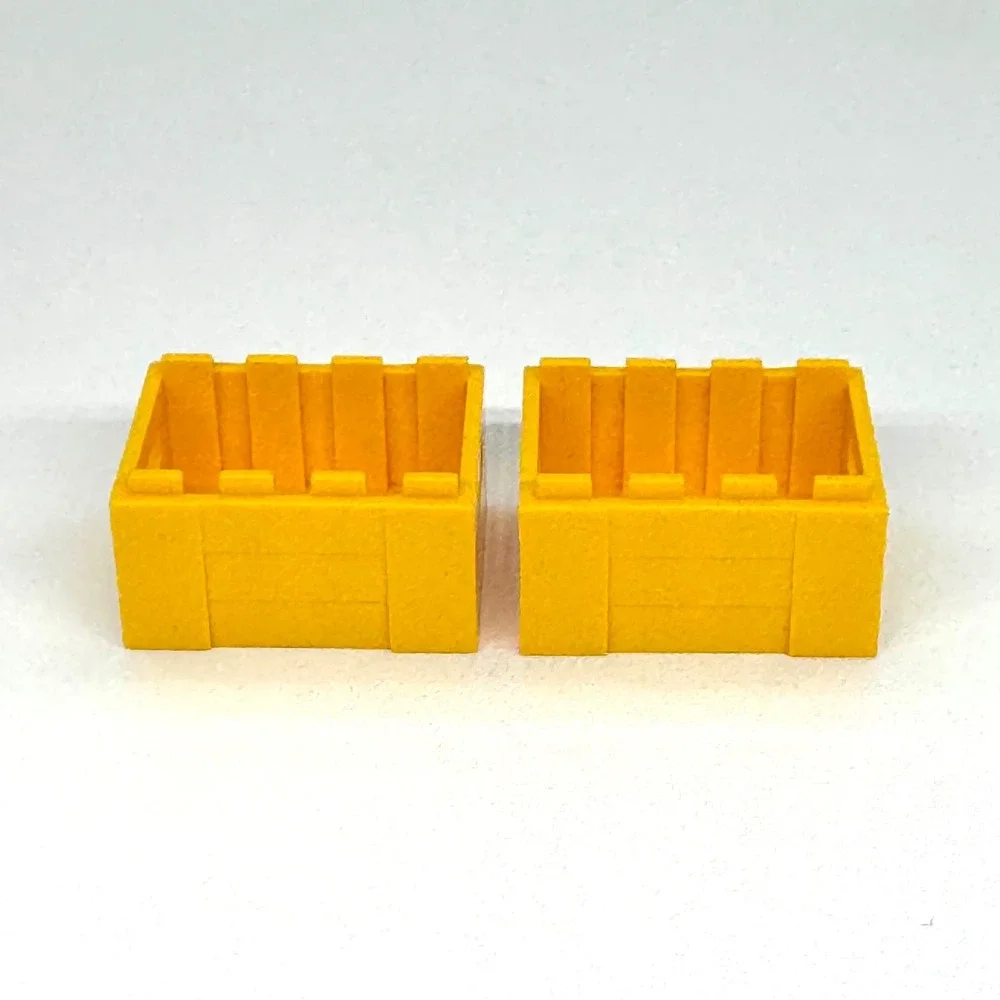 Lego Yellow Container Crate 3x4x1 2/3 Box Handholds Lot of 2 Piece 30150